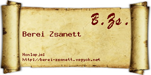 Berei Zsanett névjegykártya